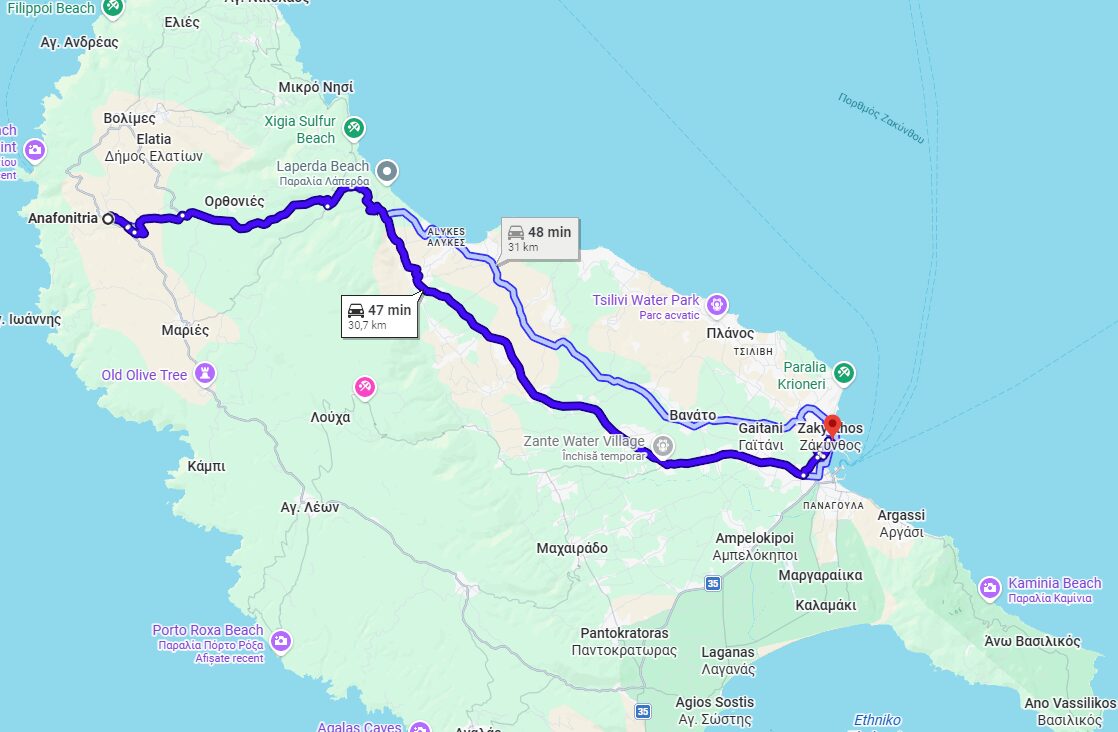 discover Zakynthos villages by car