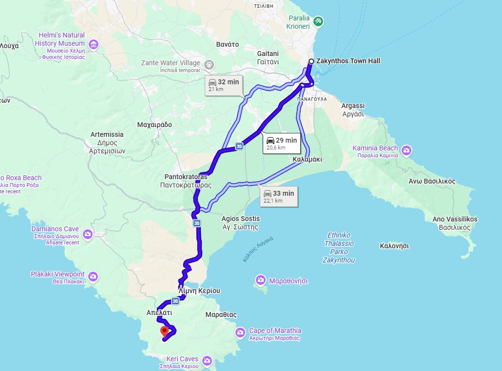 scenic drives in Zakynthos