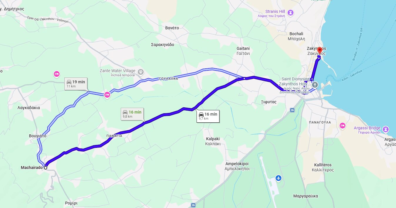 discover Zakynthos villages by car