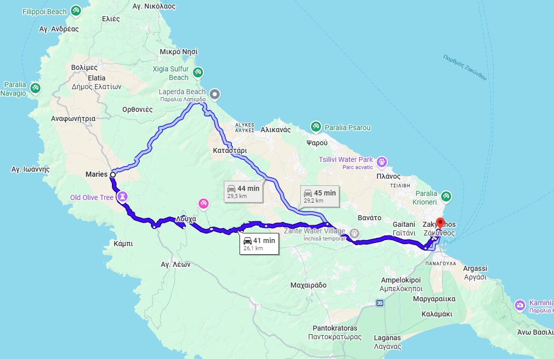 discover Zakynthos villages by car