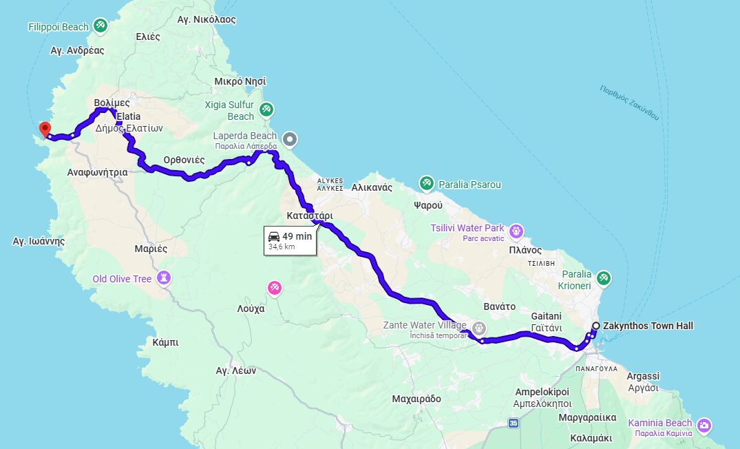 scenic drives in Zakynthos