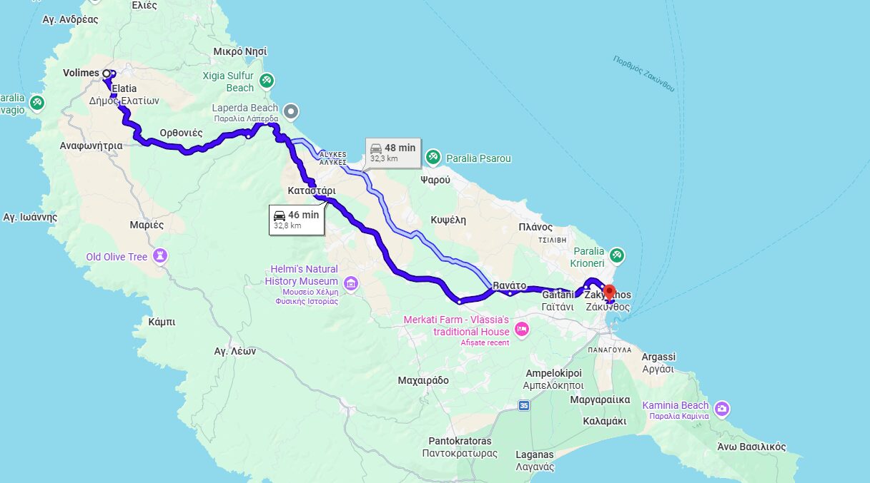 discover Zakynthos villages by car